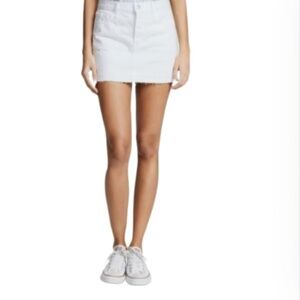 J BRAND Skirt Bonny Denim White Raw Hem Button Fly Waist 27